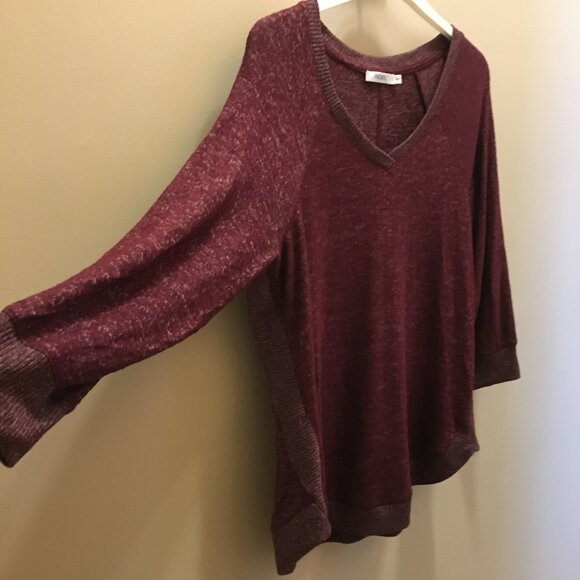 Y2K Ricki's Marled Maroon Pullover Knit Sweater Top - Picture 6 of 14